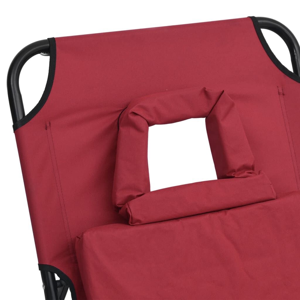 vidaXL Ligbed inklapbaar oxford stof en gepoedercoat staal rood