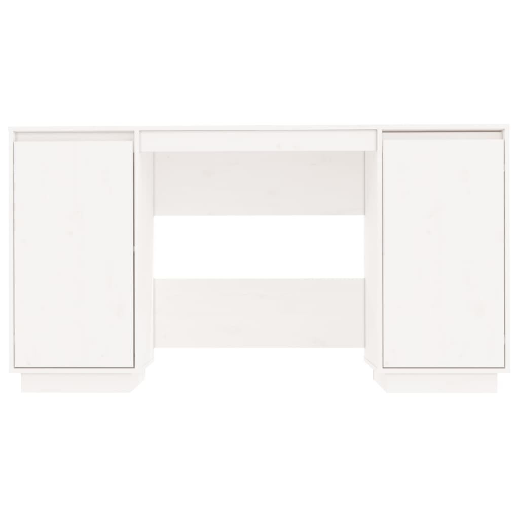 vidaXL Bureau 140x50x75 cm massief grenenhout wit