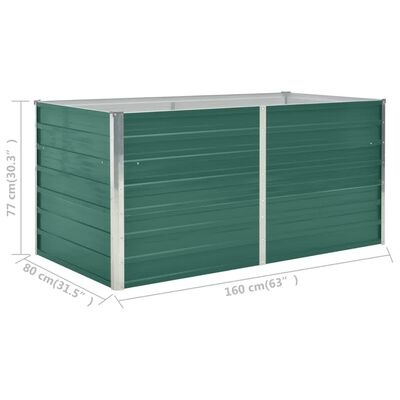 vidaXL Plantenbak verhoogd 160x80x77 cm gegalvaniseerd staal groen