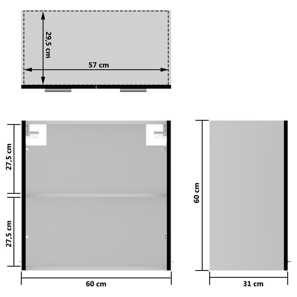 vidaXL Hangkast Lyon 60x31x60 cm bewerkt hout zwart