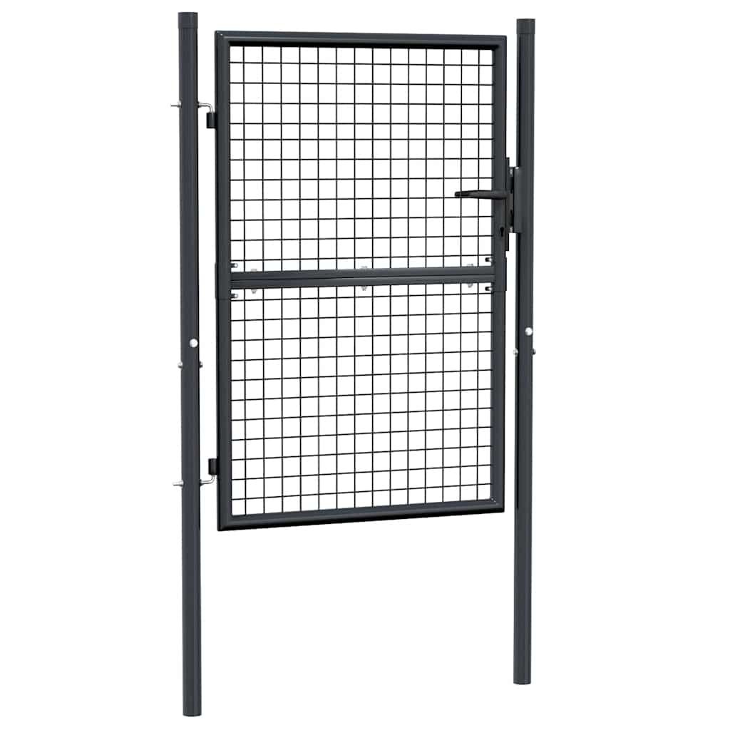 vidaXL Gaaspoort 100x175 cm gegalvaniseerd staal grijs