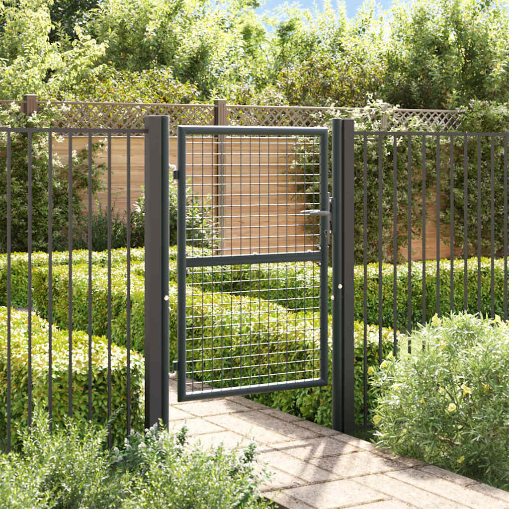vidaXL Gaaspoort 100x175 cm gegalvaniseerd staal grijs