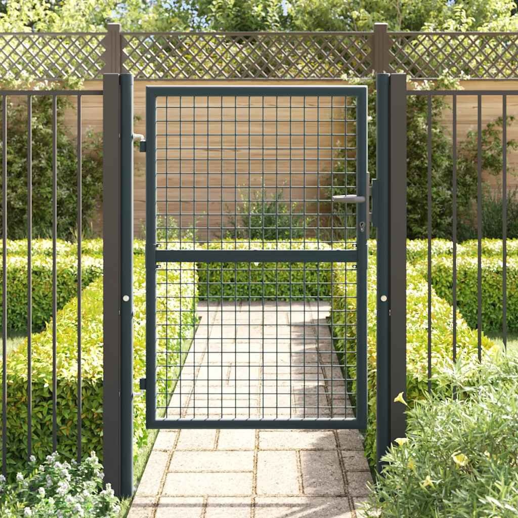 vidaXL Gaaspoort 100x175 cm gegalvaniseerd staal grijs