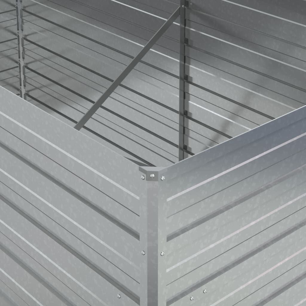 vidaXL Plantenbak verhoogd 160x80x77 cm gegalvaniseerd staal zilver