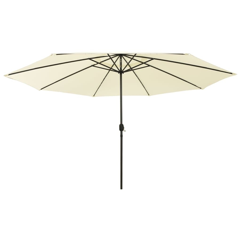 vidaXL Parasol met LED-verlichting 400 cm zandkleurig