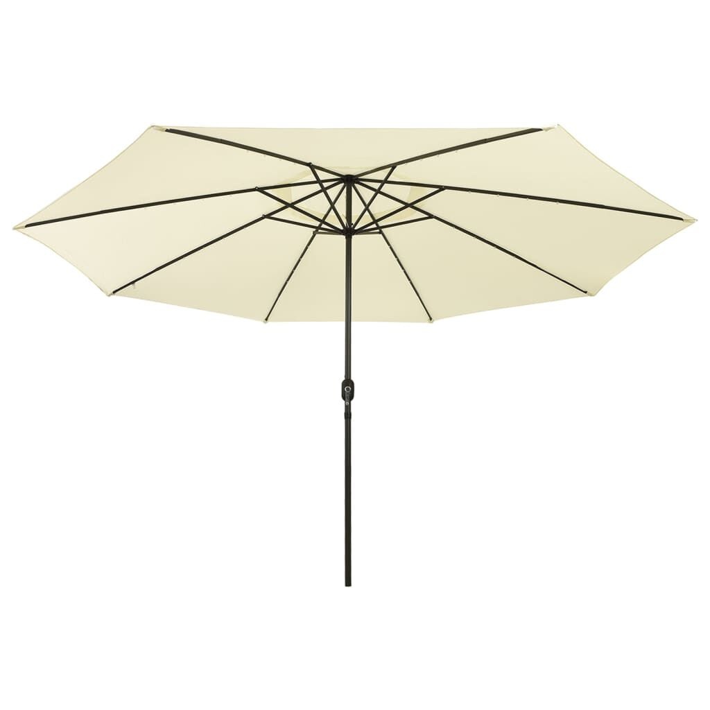 vidaXL Parasol met LED-verlichting 400 cm zandkleurig