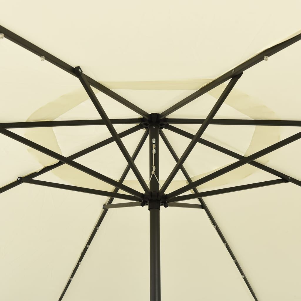 vidaXL Parasol met LED-verlichting 400 cm zandkleurig