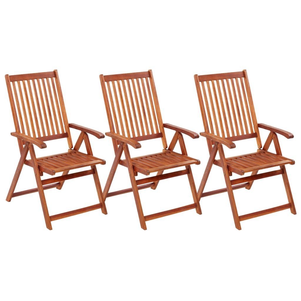 vidaXL Tuinstoelen inklapbaar 3 st massief acaciahout