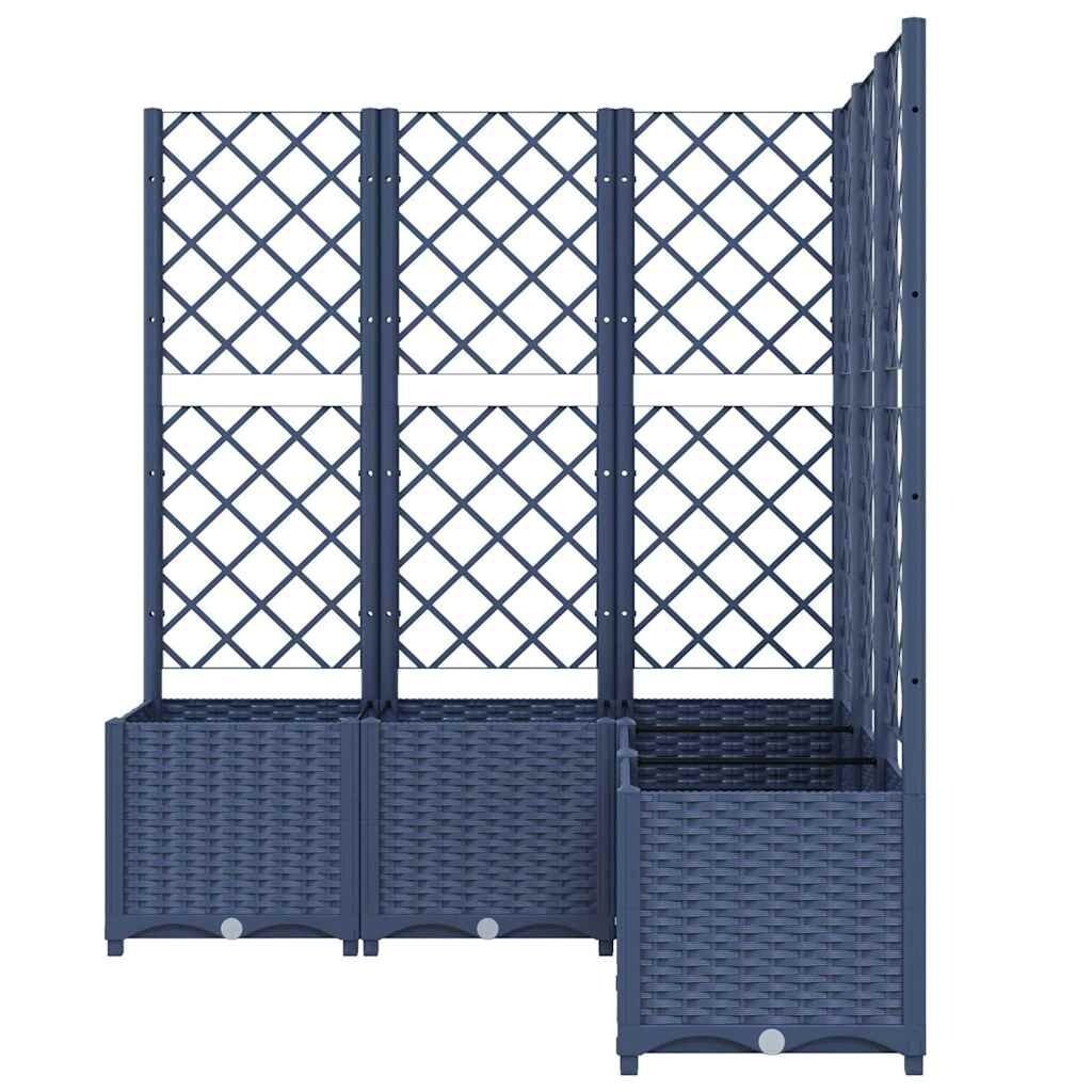 vidaXL Plantenbak met latwerk 120x120x136 cm polypropeen donkergrijs