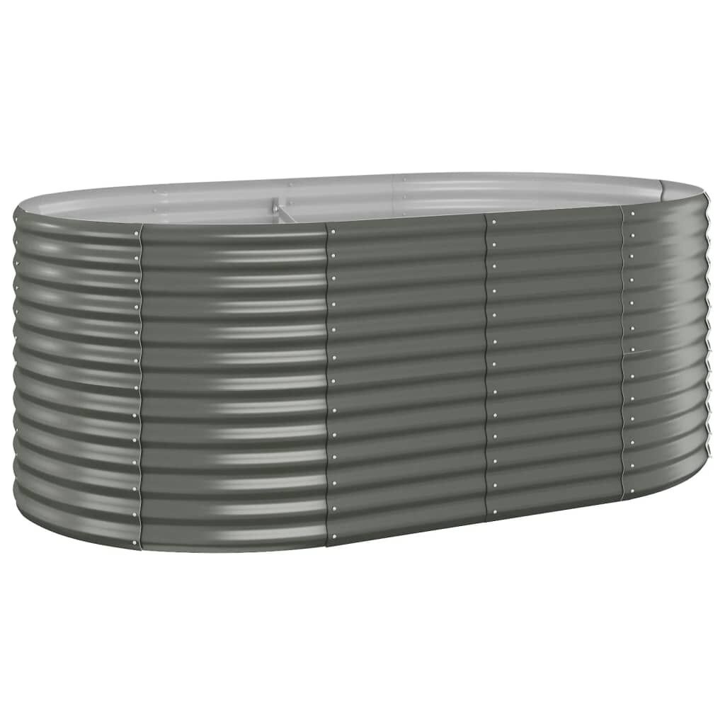 vidaXL Plantenbak 175x100x68 cm gepoedercoat staal grijs