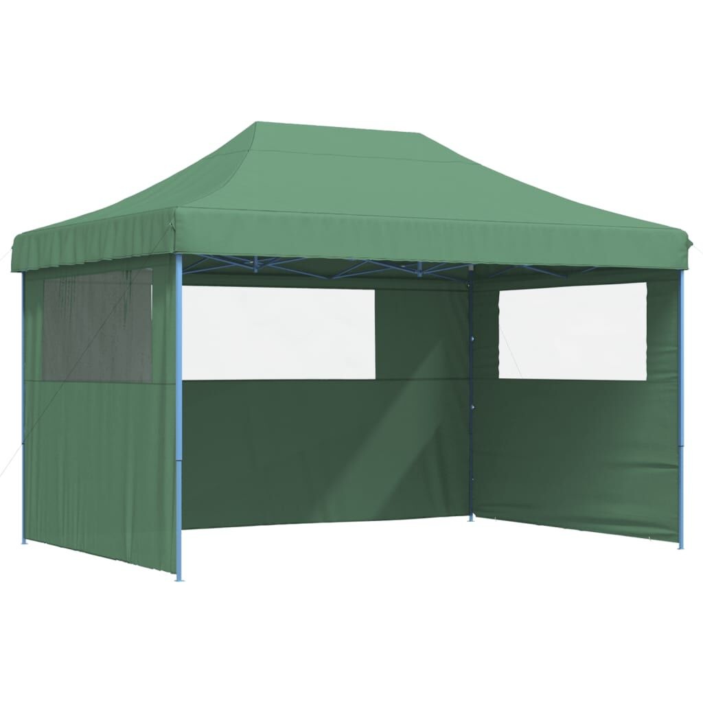 vidaXL Partytent inklapbaar pop-up met 3 zijwanden groen