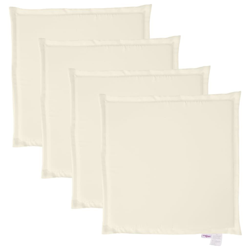 vidaXL Tuinzitkussens 4 st vierkant 45x45x2 cm crèmekleurig