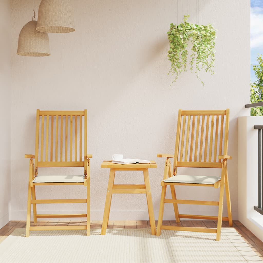 vidaXL Tuinzitkussens 4 st vierkant 45x45x2 cm crèmekleurig