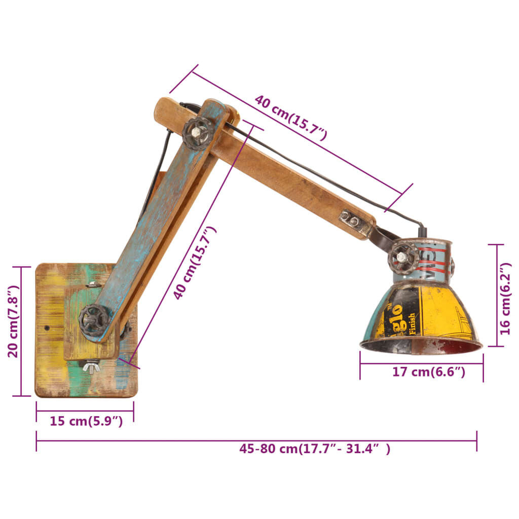Industriële Wandlamp E27 - Meerkleurig - 40% Korting!