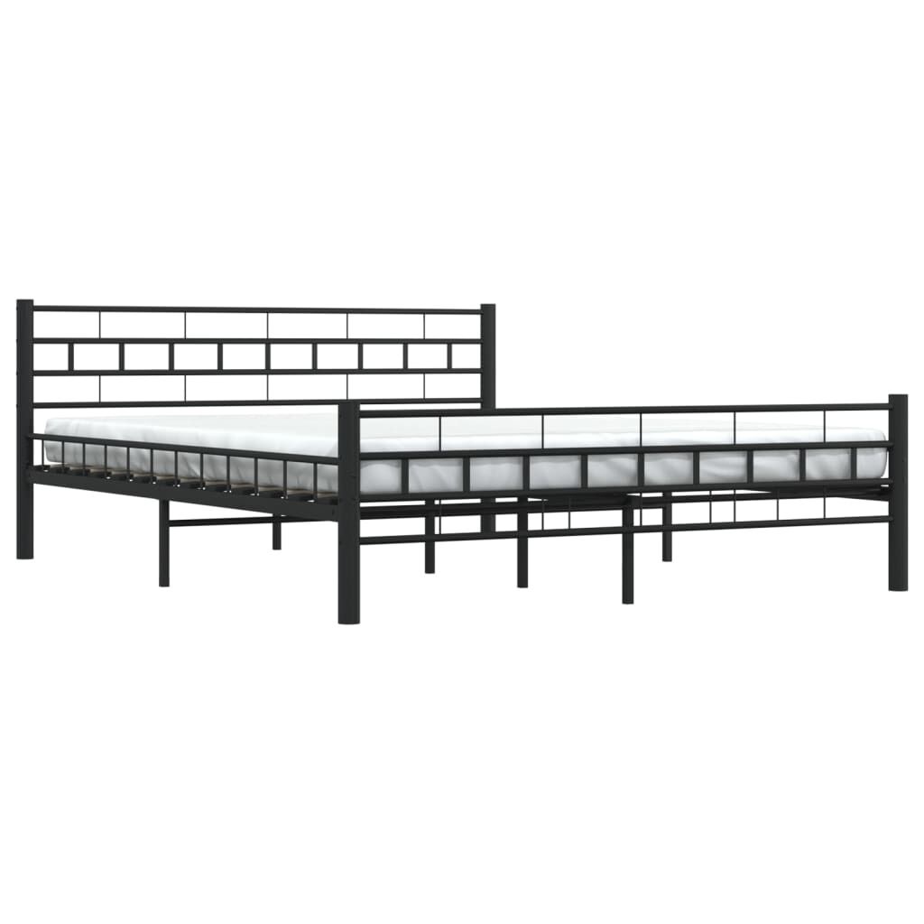 vidaXL Bedframe staal zwart 160x200 cm
