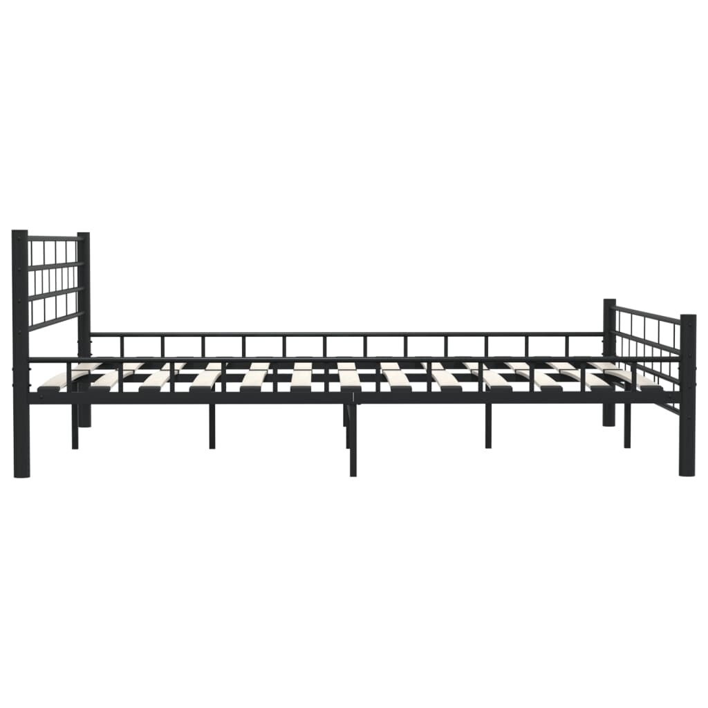 vidaXL Bedframe staal zwart 160x200 cm