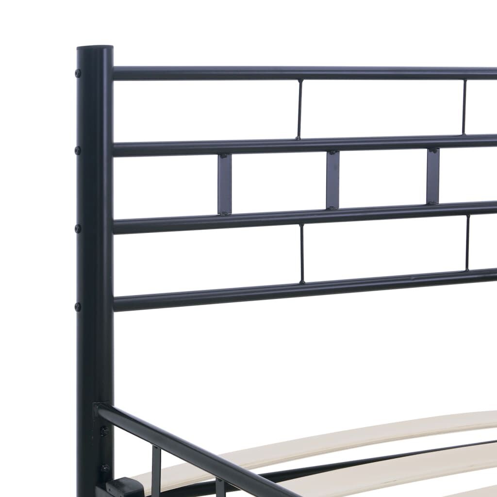 vidaXL Bedframe staal zwart 160x200 cm