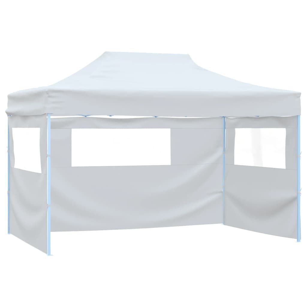 vidaXL Partytent met 3 zijwanden inklapbaar 3x4,5 m wit