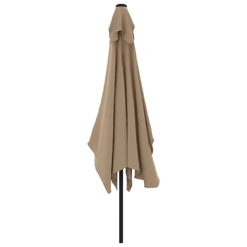 vidaXL Parasol met metalen paal 300x200 cm taupe