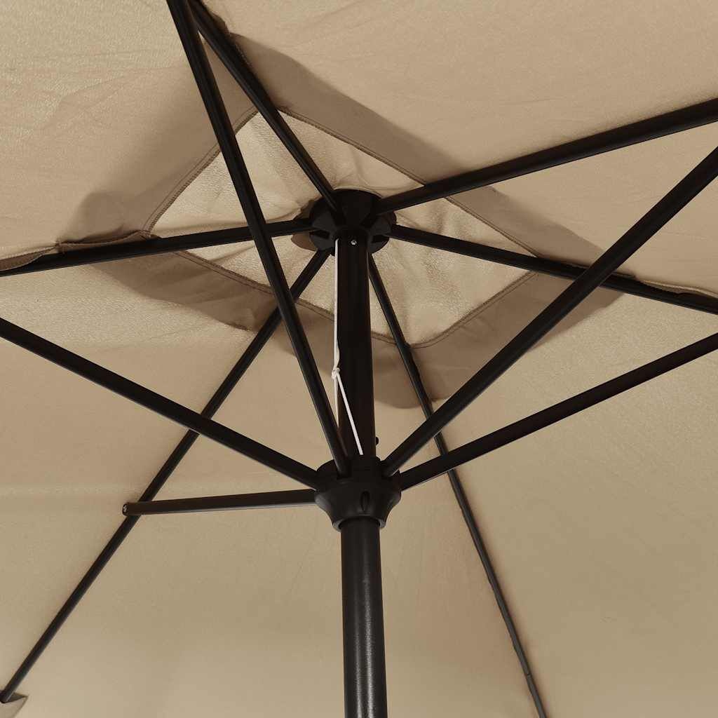 vidaXL Parasol met metalen paal 300x200 cm taupe