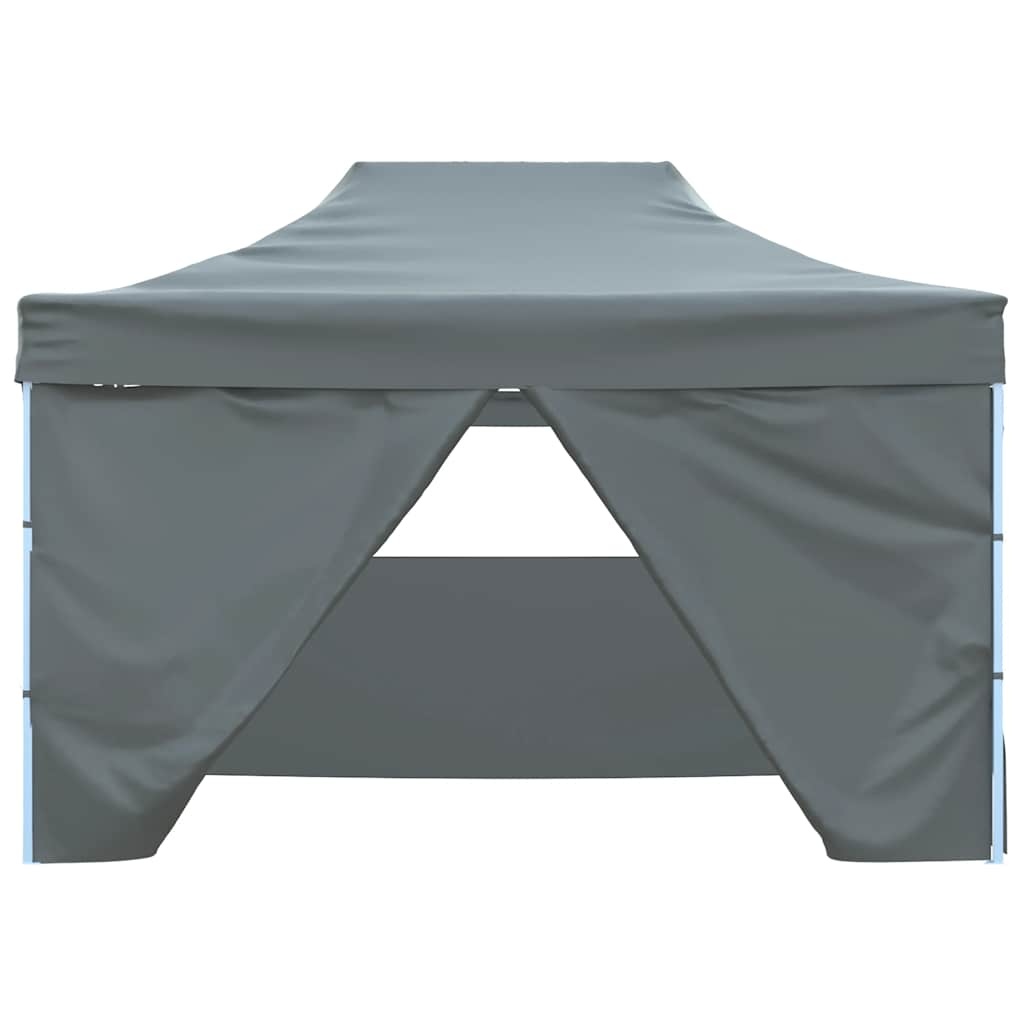 vidaXL Partytent met 4 zijwanden inklapbaar 3x4 m staal antraciet