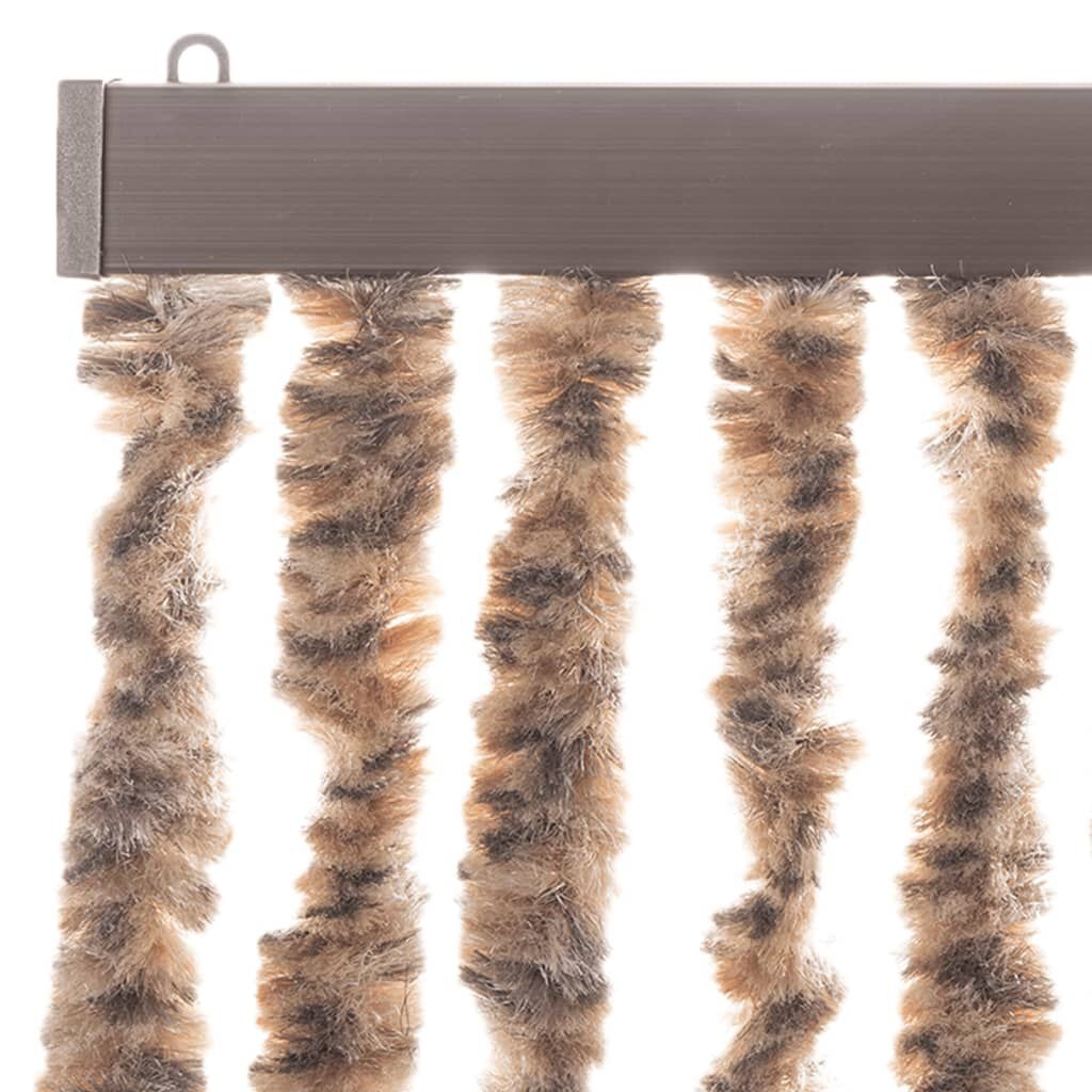 vidaXL Vliegengordijn 56x200 cm chenille beige en donkerbruin