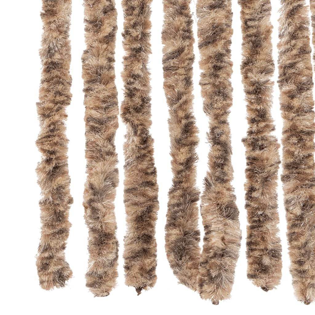 vidaXL Vliegengordijn 56x200 cm chenille beige en donkerbruin