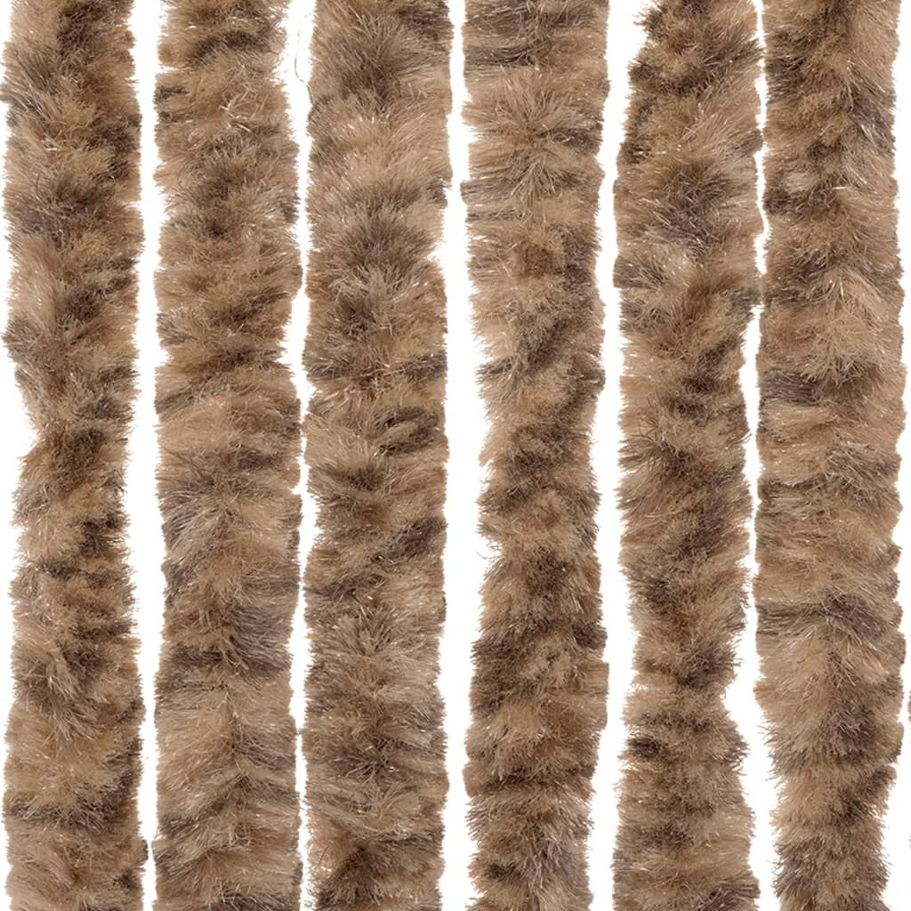 vidaXL Vliegengordijn 56x200 cm chenille beige en donkerbruin