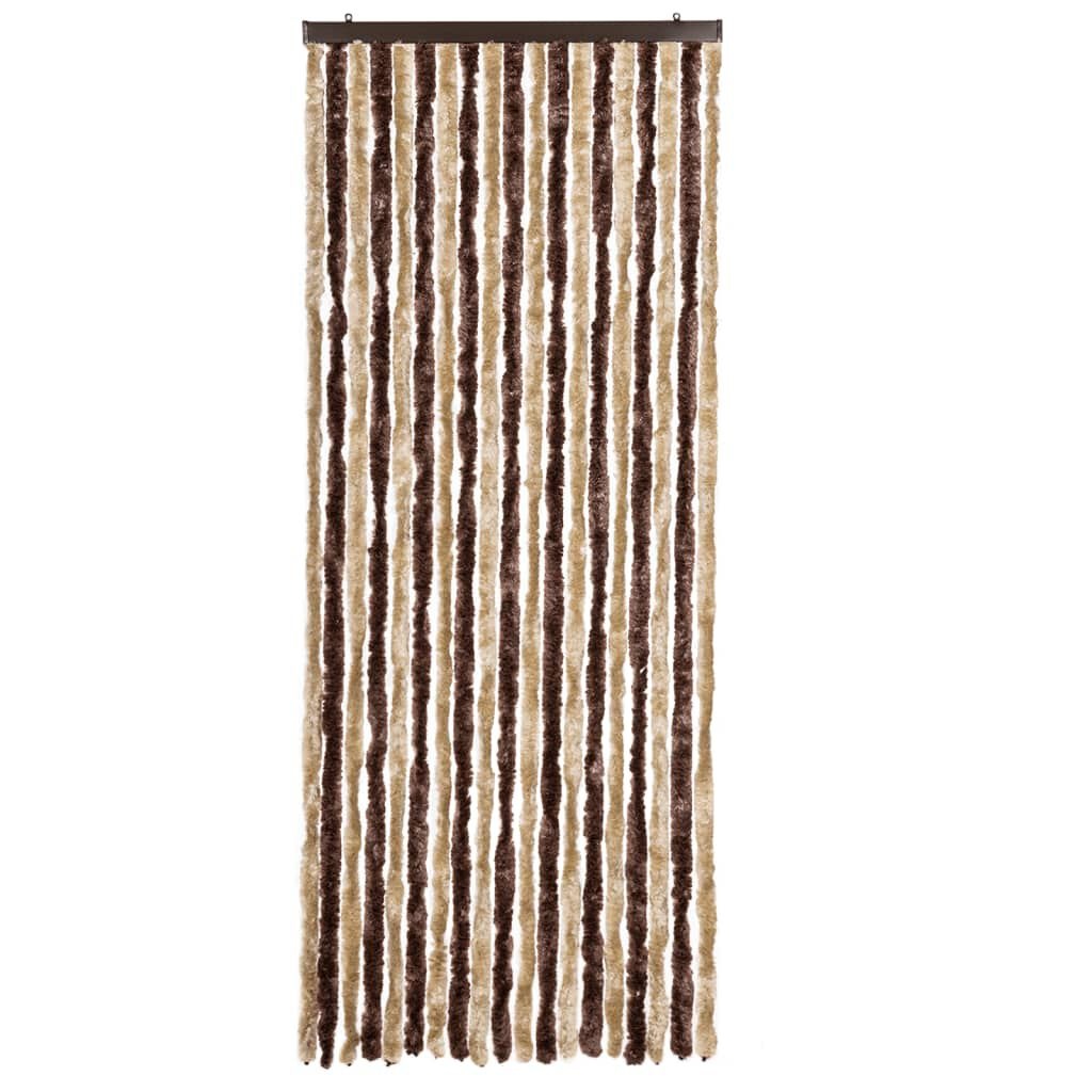 vidaXL Vliegengordijn 56x185 cm chenille beige en lichtbruin