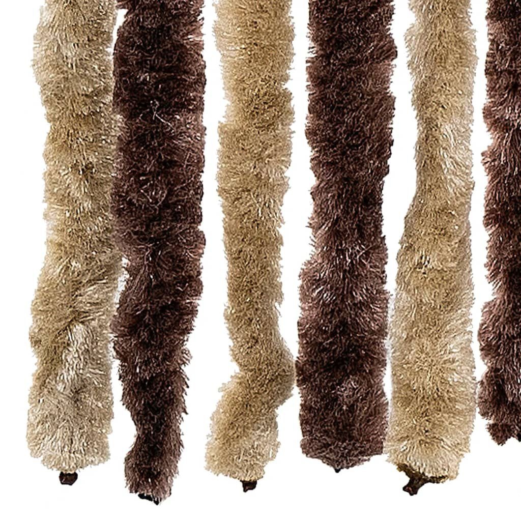 vidaXL Vliegengordijn 56x185 cm chenille beige en lichtbruin