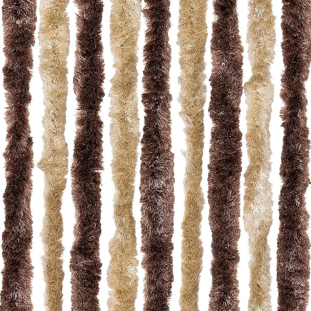 vidaXL Vliegengordijn 56x185 cm chenille beige en lichtbruin