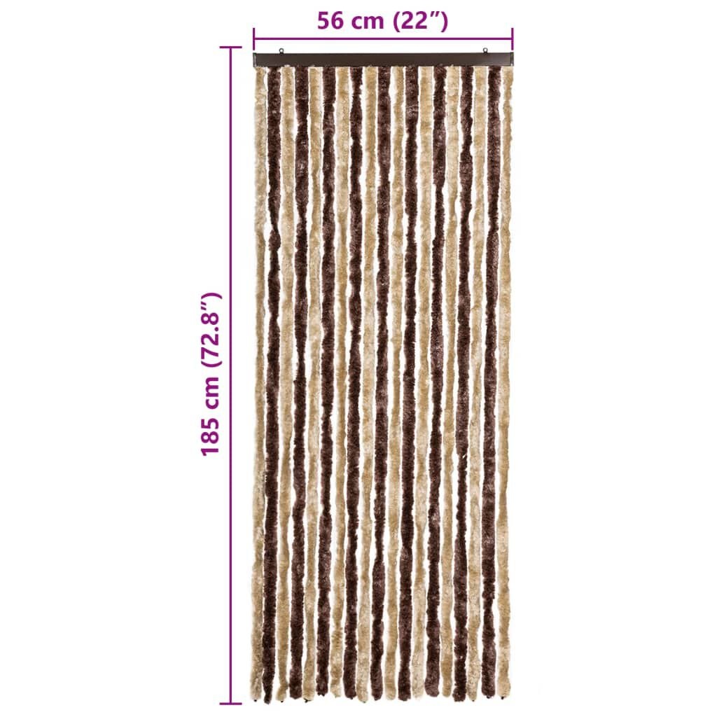 vidaXL Vliegengordijn 56x185 cm chenille beige en lichtbruin