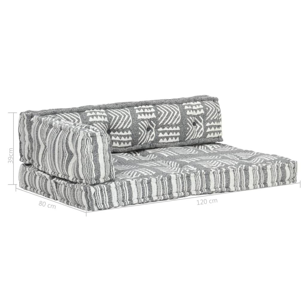 vidaXL Bankkussen pallet stof patchwork grijs