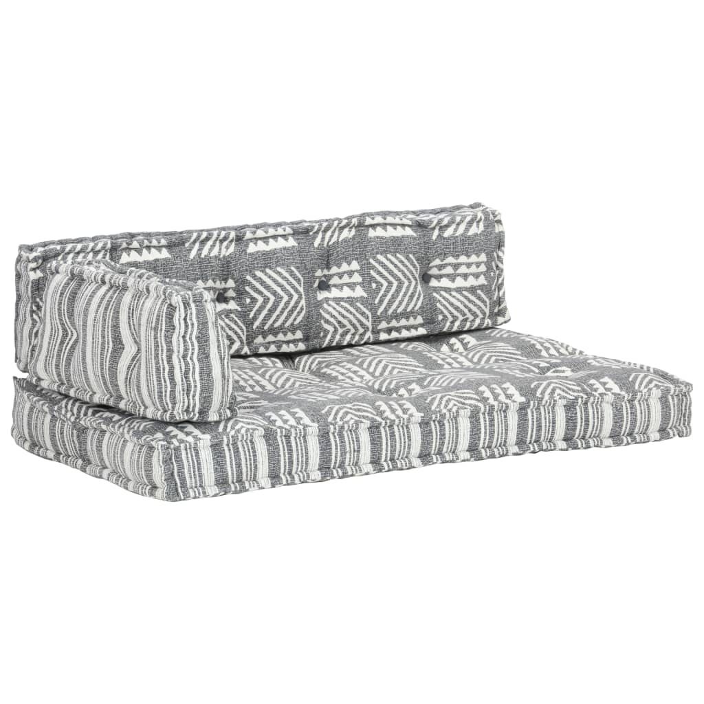 vidaXL Bankkussen pallet stof patchwork grijs