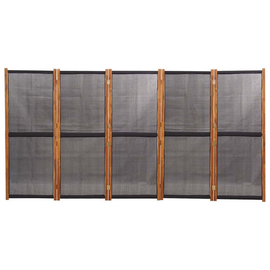 vidaXL Kamerscherm met 5 panelen 350x180 cm zwart