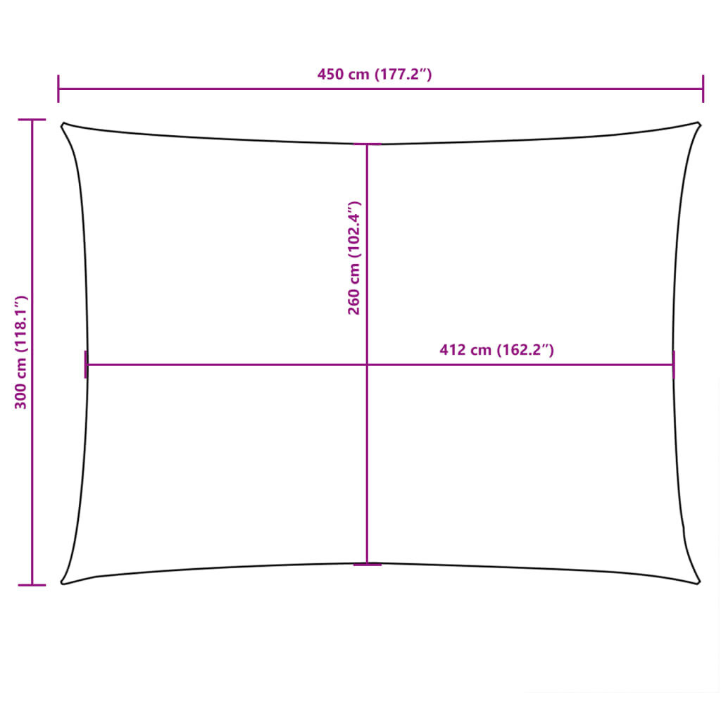 vidaXL Zonnescherm rechthoekig 3x4,5 m oxford stof taupe