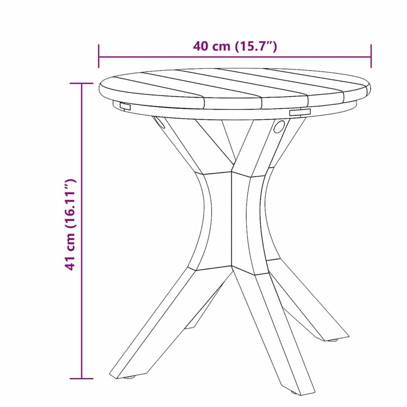 vidaXL Bijzettafel Bruin 40 x 40 x 41 cm Massief teakhout