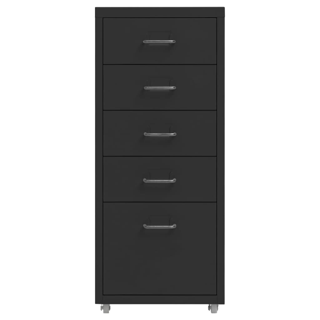 vidaXL Ladeblok verrijdbaar 28x41x69 cm metaal zwart