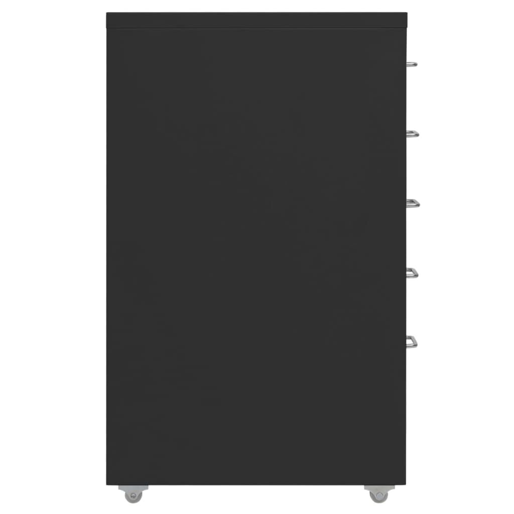 vidaXL Ladeblok verrijdbaar 28x41x69 cm metaal zwart