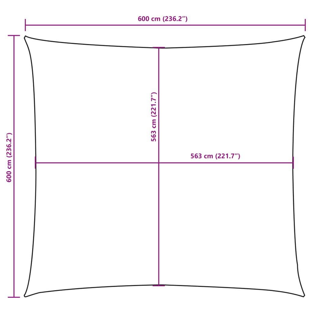 vidaXL Zonnescherm vierkant 6x6 m oxford stof taupe