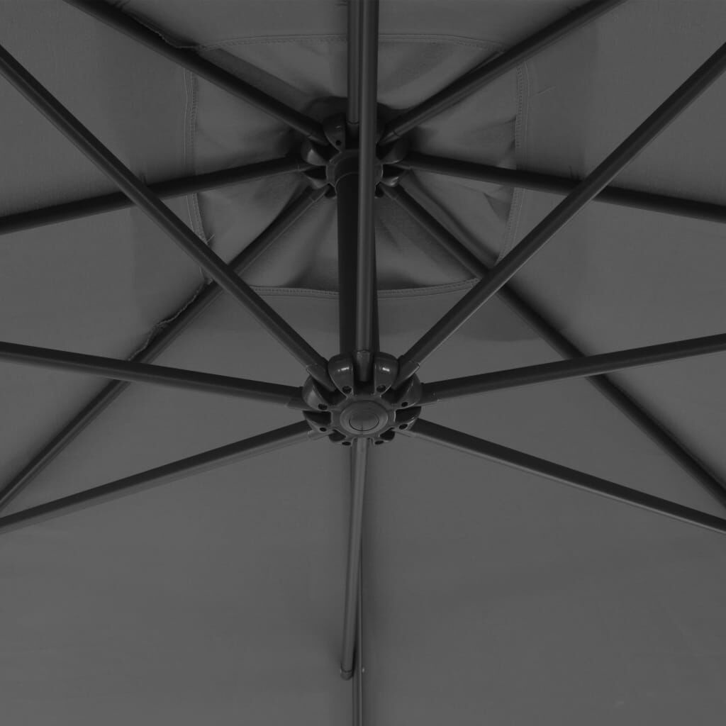 vidaXL Zweefparasol met stalen paal 250x250 cm antracietkleurig
