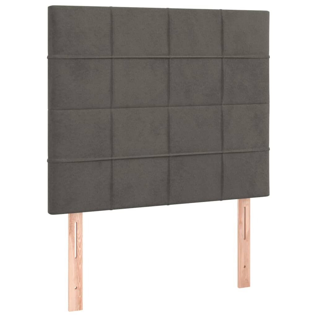 vidaXL Hoofdborden 2 st 80x5x78/88 cm fluweel donkergrijs