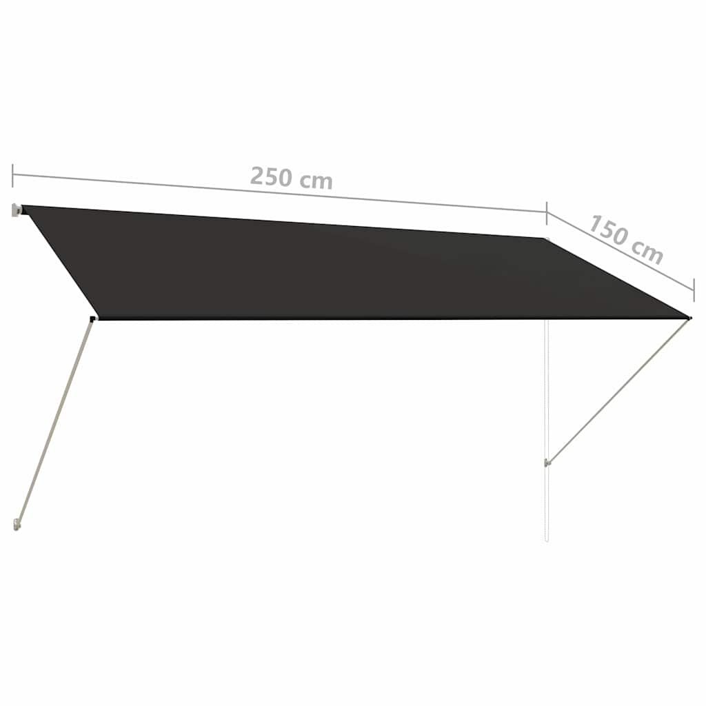 vidaXL Luifel uittrekbaar 250x150 cm antraciet