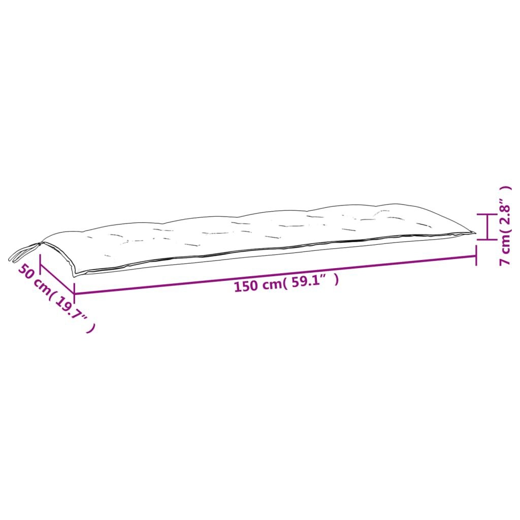vidaXL Tuinbankkussens 2 st 150x50x7 cm oxford stof zwart