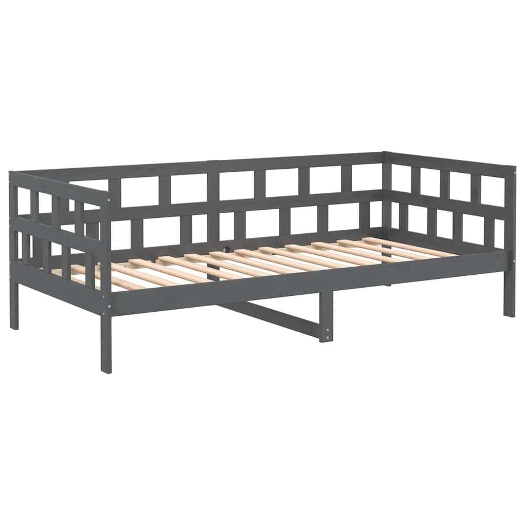 vidaXL Slaapbank massief grenenhout grijs 80x200 cm