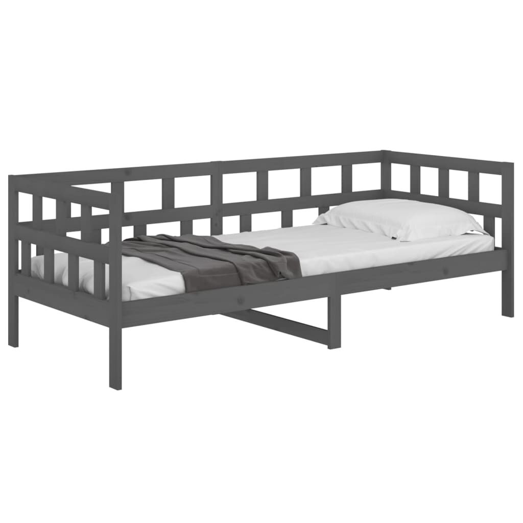vidaXL Slaapbank massief grenenhout grijs 80x200 cm