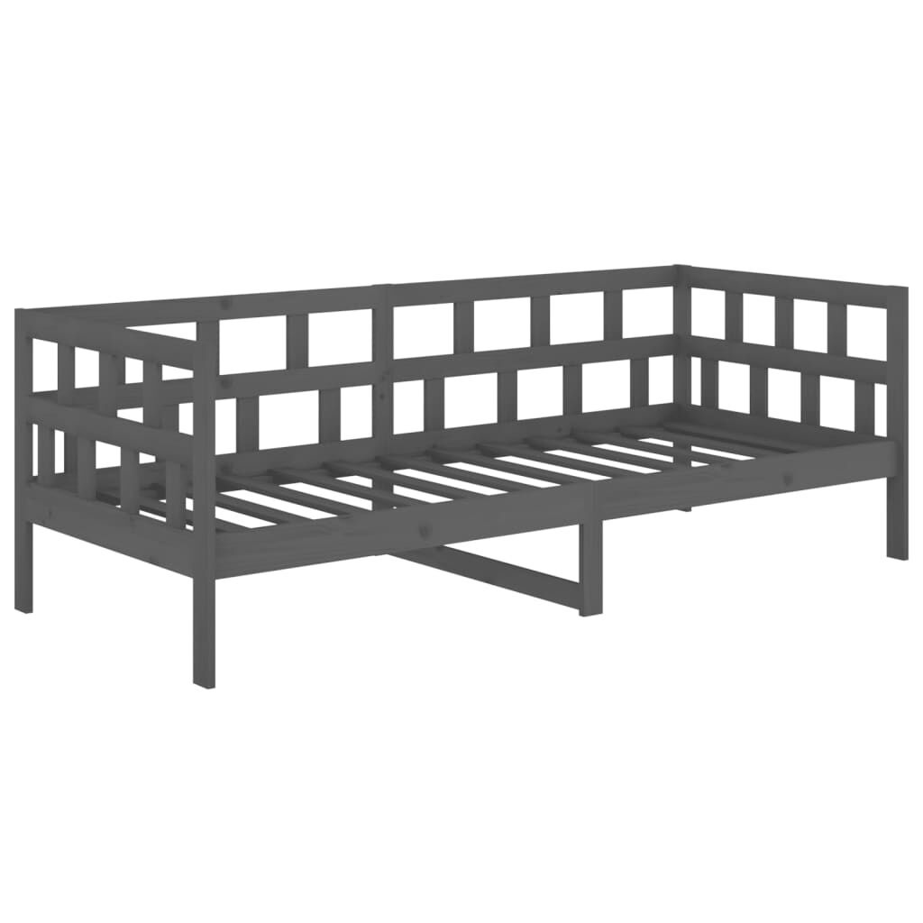 vidaXL Slaapbank massief grenenhout grijs 80x200 cm