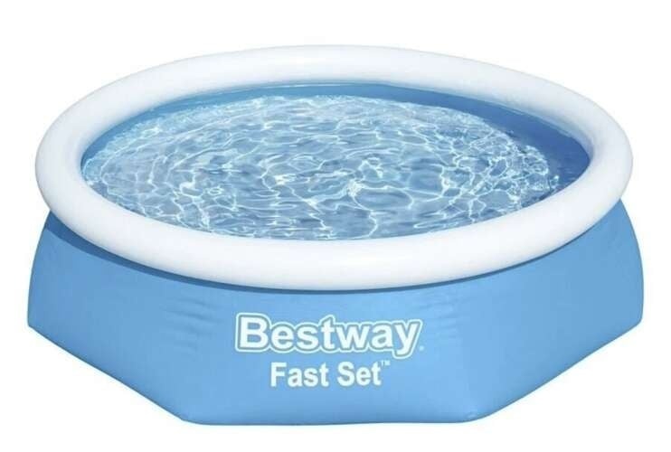 Bestway fast set - opblaas zwembad - 244 x 61 cm - rond - blauw