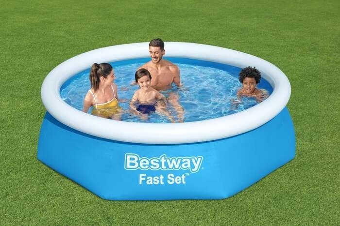Bestway fast set - opblaas zwembad - 244 x 61 cm - rond - blauw