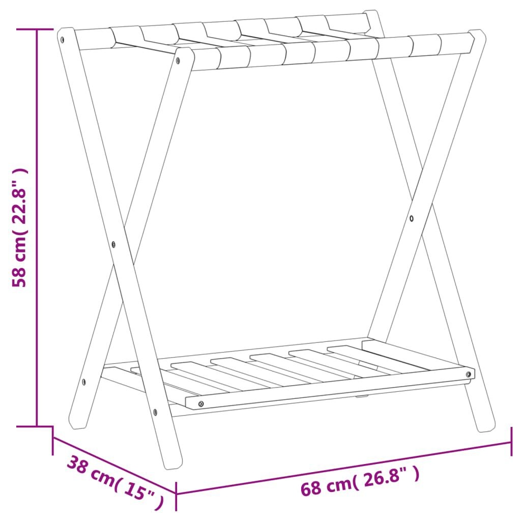 vidaXL Bagagerek 68x38x58 cm bamboe